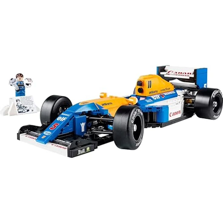LEGO Icons 10353 Williams Racing FW14B, Modellauto mit Nigel Mansell Minifigur und funktionierender Lenkung, Mehrfarbig, 799 Teile – Bild 4