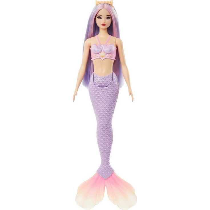 Barbie Meerjungfrauenpuppe Meerjungfrau, mit lilafarbenem Haar – Bild 1