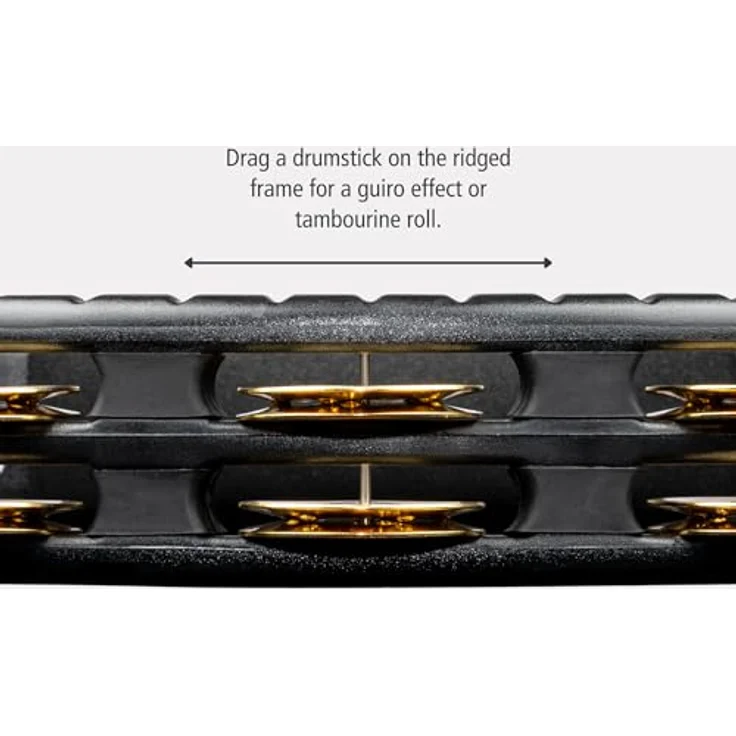Meinl Hand Tambourine TMT1B-BK, mit Messing Jingles, ergonomischem Griff und leichtem Design, schwarz – Bild 4