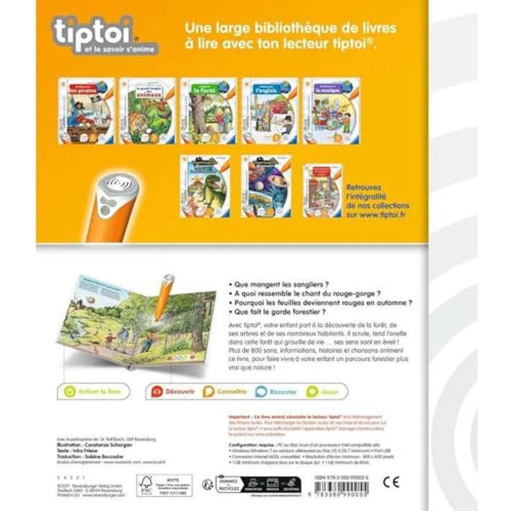 tiptoi Ich erforsche den Wald (Französisch), interaktives Lernspiel ab 4 Jahren mit über 800 Geräuschen und Informationen – Bild 5