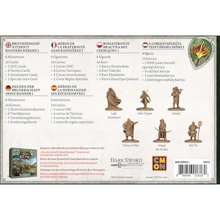 CMON A Song of Ice & Fire - Helden der Bruderschaft ohne Banner 1, Miniaturen-Erweiterung für 2 Spieler mit 6 ikonischen Charakteren und 14 taktischen Karten – Bild 4