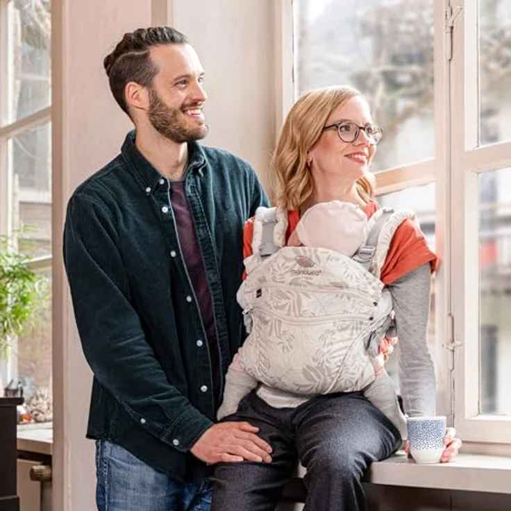 Manduca Babytrage XT, All-in-One-Trage aus Bio-Baumwolle mit stufenlos verstellbarer Sitzbreite und drei Tragepositionen, geeignet für 3.500 bis 20 kg, ergonomisch und hüftgesund – Bild 9
