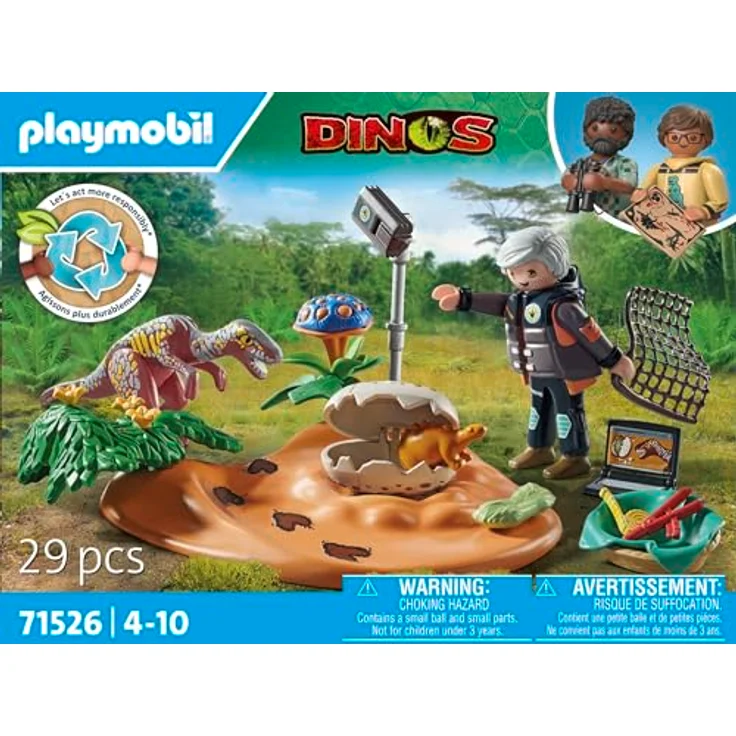 Playmobil® Konstruktions-Spielset Stegosaurusnest mit Eierdieb (71526), Dinos, (29 St), Made in Europe – Bild 5