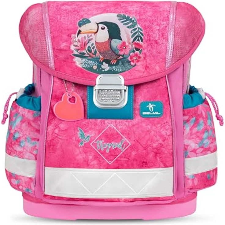 Belmil Classy Schulranzen-Set 4-teilig, ergonomisch, wasserdicht, 19 L, inkl. Turnbeutel und Schlamperetui, für Grundschule 1.-3. Klasse – Bild 2