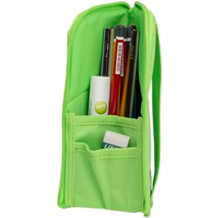 Oxford Federmäppchen Stand-Up Stiftehalter mit Reißverschluss, Stifte-Tasche, recyceltes Polyester, hellgrün – Bild 3