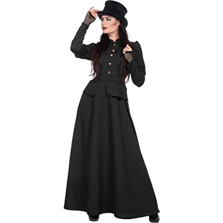 WILBERS & WILBERS 4494 Hexenkleid für Damen, schwarz, Erwachsenenkostüm mit Puffärmeln, Größe 52, waschbar bei 30°C – Bild 3
