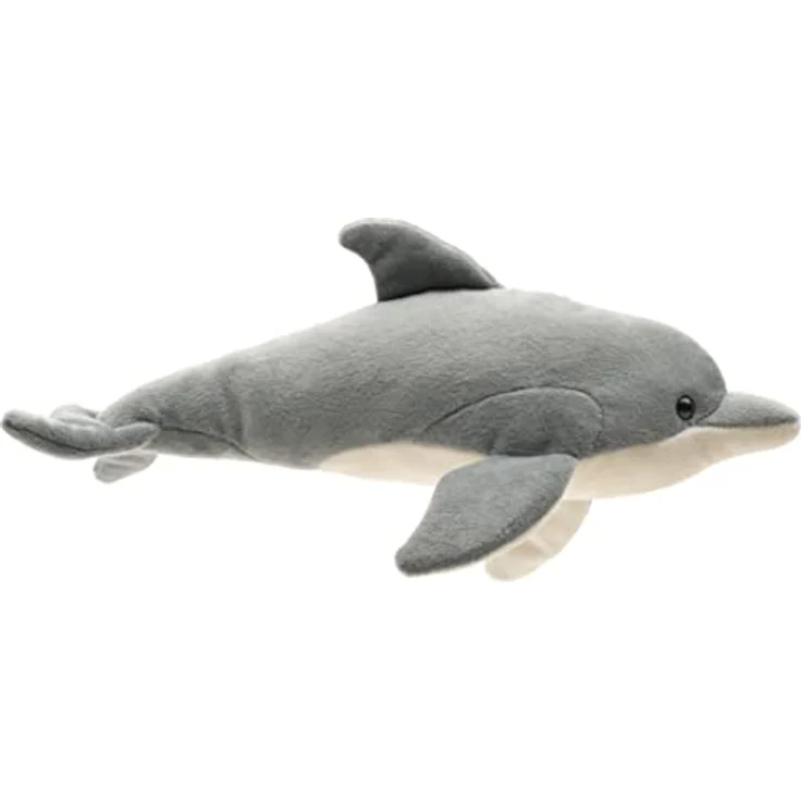 Uni-Toys Kuscheltier Großer Tümmler, Delfin - 28 cm (Länge) - Plüsch-Delphin - Plüschtier, zu 100 % recyceltes Füllmaterial - lebensecht, kuschelweich, naturgetreues Aussehen – Bild 3