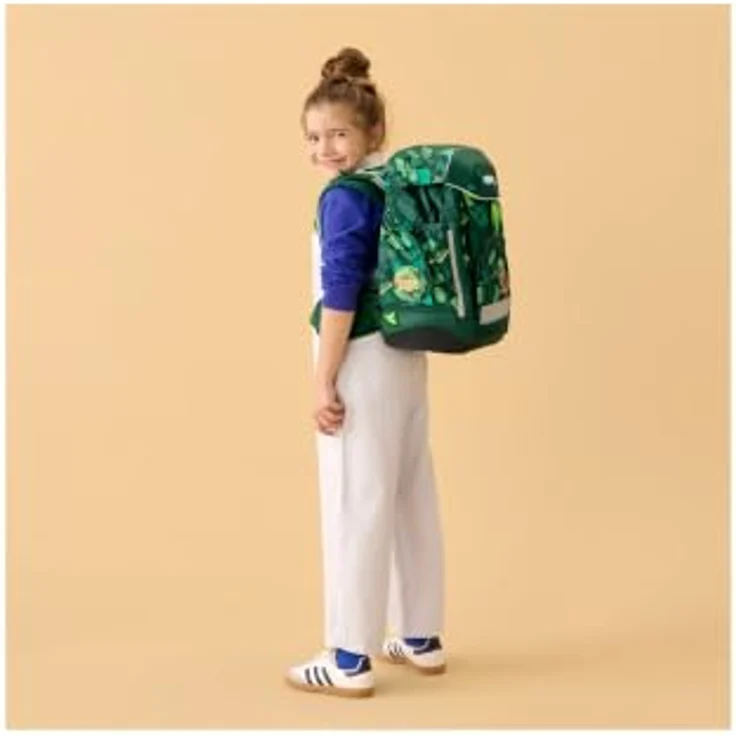 ergobag Maxi Schulranzen-Set DinosauriBär, 26 Liter Volumen, verstellbares Your-Size-System, wasserabweisend, inkl. Heftebox und Sportrucksack – Bild 7