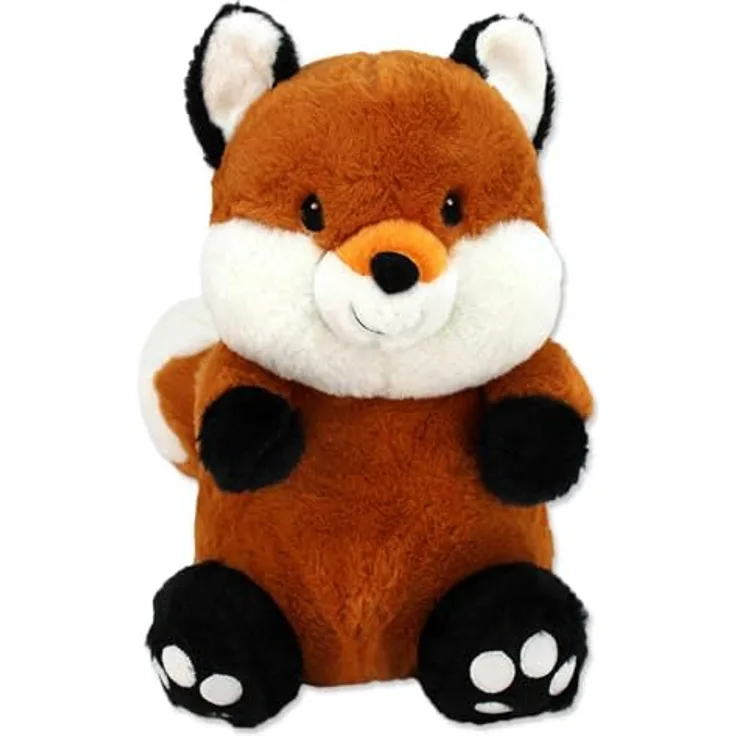 BEMIRO Waldtiere Plüsch 30 cm – Flauschig weich, mit gestickten Augen, fluffigem Schwanz und niedlichem Gesicht (Fuchs)
