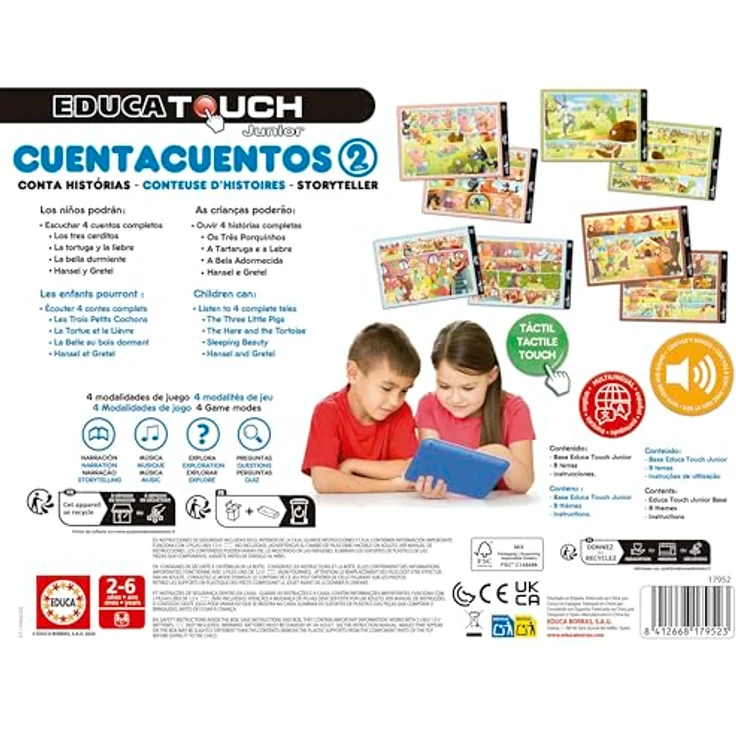 Educa Märchenerzähler Touch Junior (ES), interaktives Lernspiel mit 8 Aktivitätsblättern, drei Spielmodi und kreativen Märchen für Kinder von 2 bis 6 Jahren – Bild 4