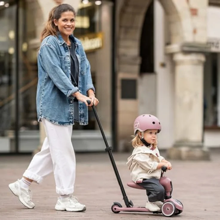 Scoot & Ride Highwaykick 1 Push and Go Kickboard mit Sitz Kinderroller Scooter 2in1 Laufrad mit Lenkstange ab 1 2 Jahren mitwachsend Höhenverstellbar werkzeuglos (Wildberry) – Bild 5