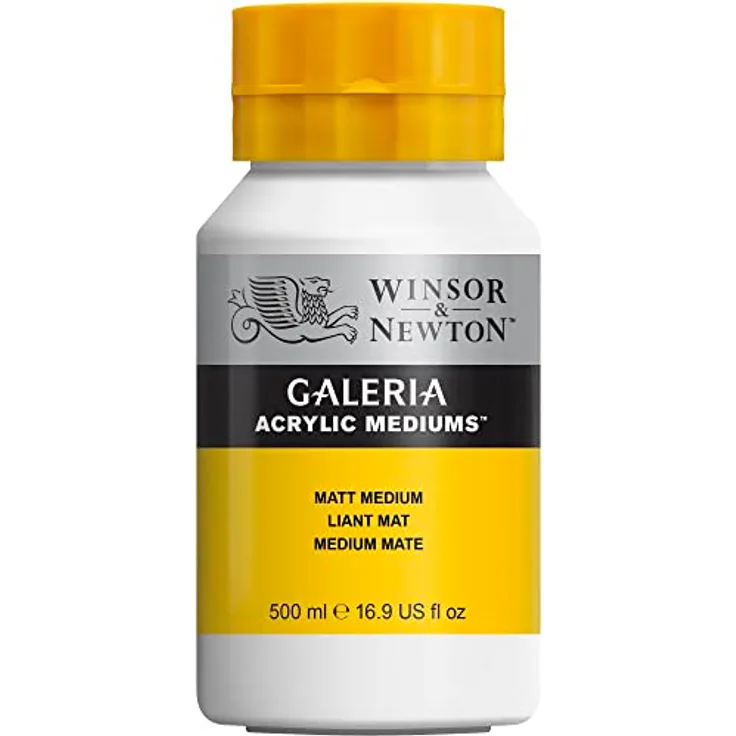 Winsor & Newton Galeria Mattes Medium 500 ml, Acrylmedium für mattes Finish, erhält Leuchtkraft und verbessert Transparenz