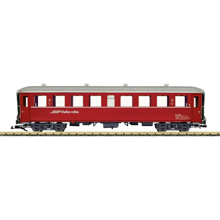 LGB 31527G Schnellzugwagen 2.Kl. der RhB, Modell mit LED Innenbeleuchtung, Epoche IV, 66 cm Länge