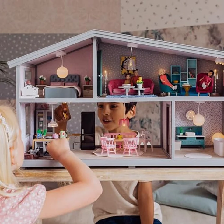 Lundby Puppenhausmöbel Puppenhauszubehör, 6-teiliges Set aus natürlichen Materialien, ab 4 Jahren – Bild 6
