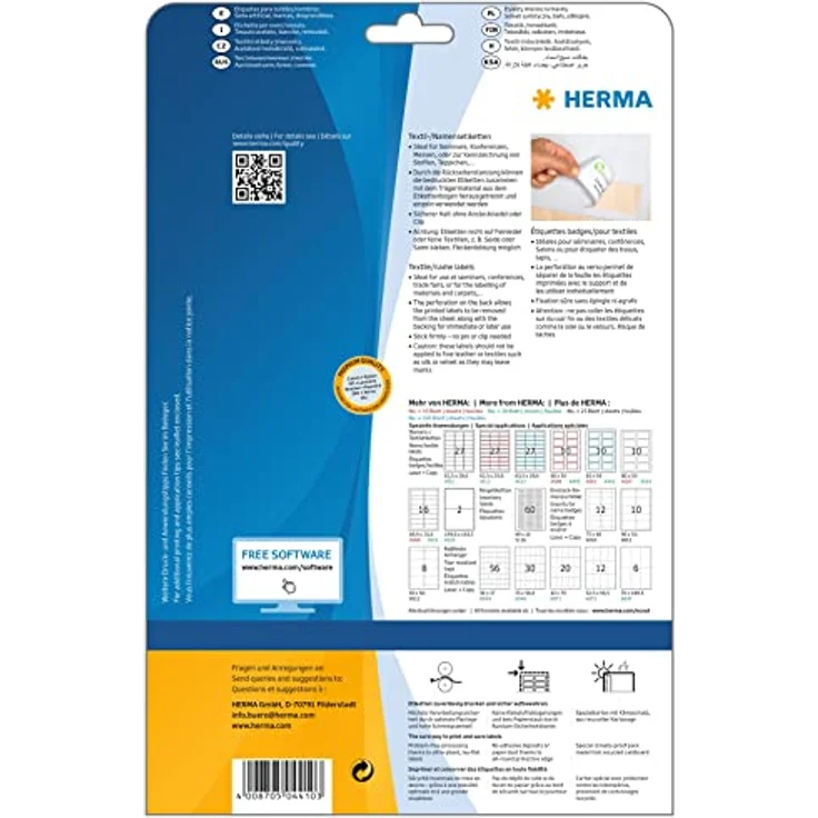 Namensetiketten ablösbar, 20 Blatt, 80 x 50 mm, 10 Stück pro A4 Bogen, 200 Aufkleber, selbstklebend, bedruckbar, rückstandsfrei abziehbare Namensaufkleber aus Acetatseide, weiß blau – Bild 2