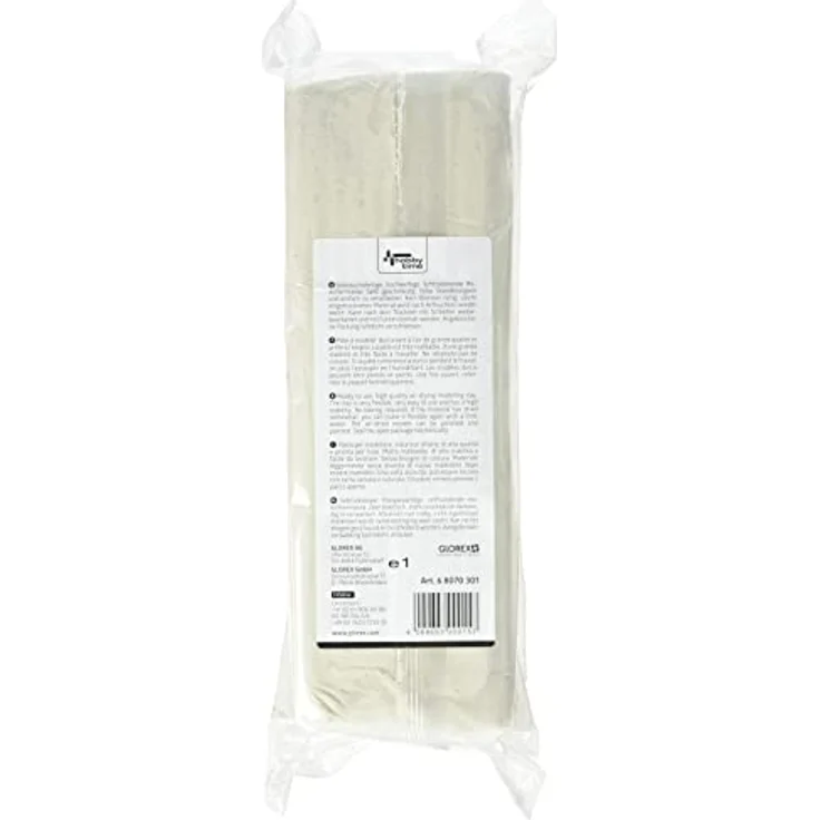 Glorex 6 8070 301 - Keramiplast, lufthärtende Modelliermasse, weiß , ca. 2500 g, gebrauchsfertig und geschmeidig, hergestellt auf natürlicher Basis – Bild 3