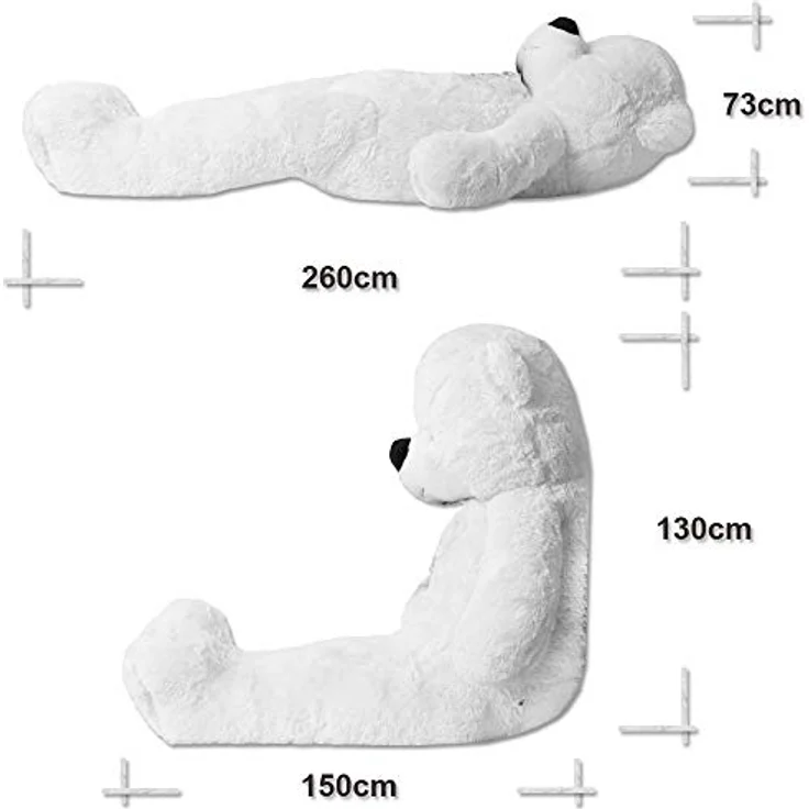 TE-Trend XXL Teddybär Big Teddy Bear Riesen Kuscheltier Plüschbär 260 cm Hellbraun Braun – Bild 3