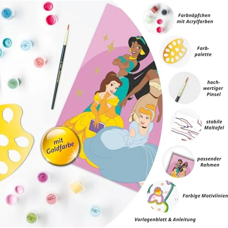 Ravensburger - Malen nach Zahlen 23766 - Disney Prinzessinnen - Kinder ab 9 Jahren – Bild 5
