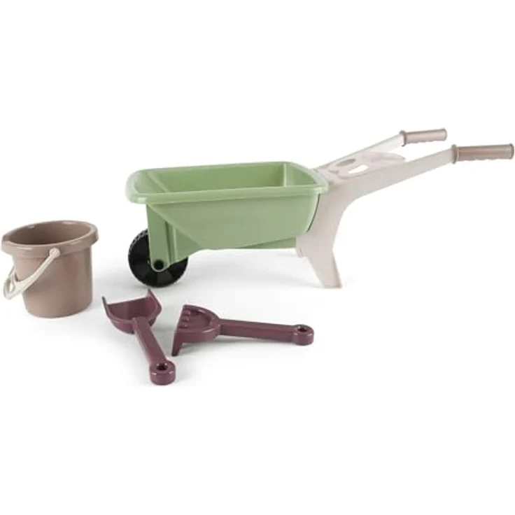 dantoy Schubkarre Set, Sandspielzeug mit Eimer und Gartengeräten, robust für drinnen und draußen – Bild 2