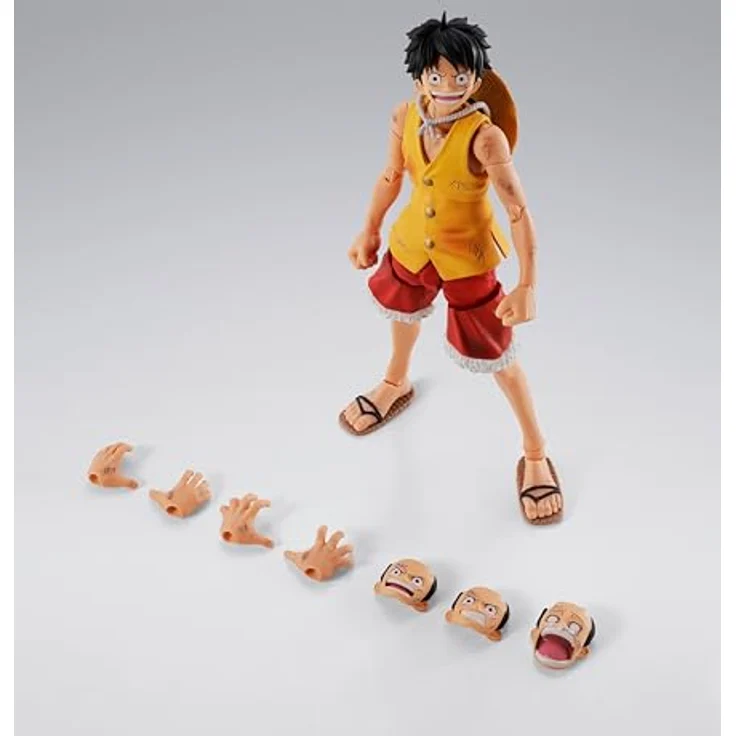 Bandai Tamashii Nations One Piece S.H.Figuarts Actionfigur Monkey D. Luffy Marineford, 15 cm, detailreiche Verarbeitung in Fensterbox – Bild 6