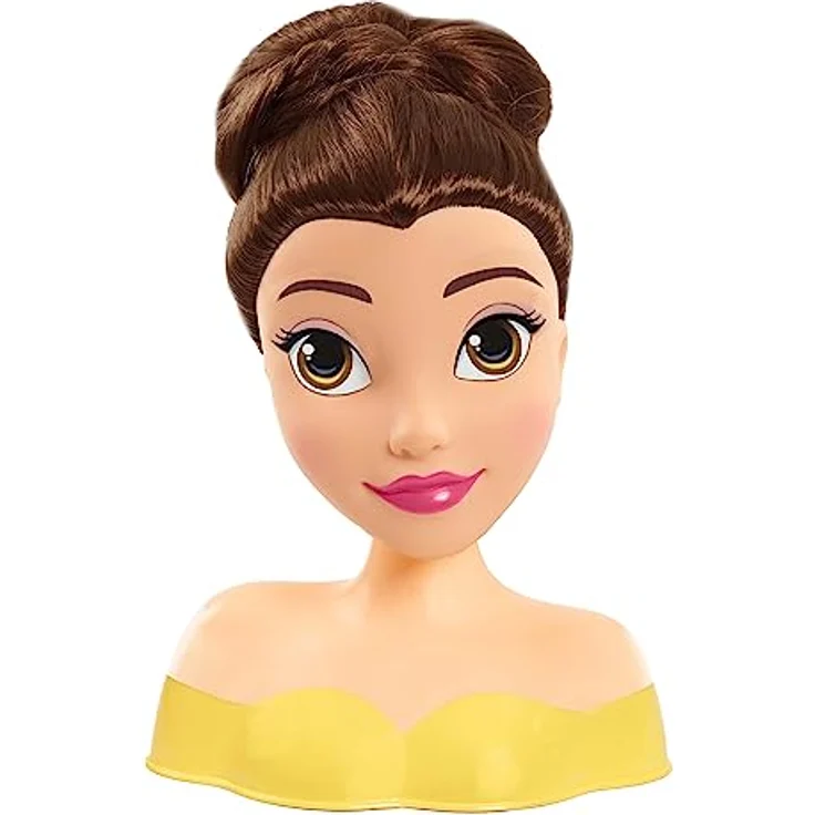 Disney Princess Belle Frisierkopf Mini 14cm mit Haarbürste für Styling-Spaß, ab 3 Jahren, Just Play – Bild 2