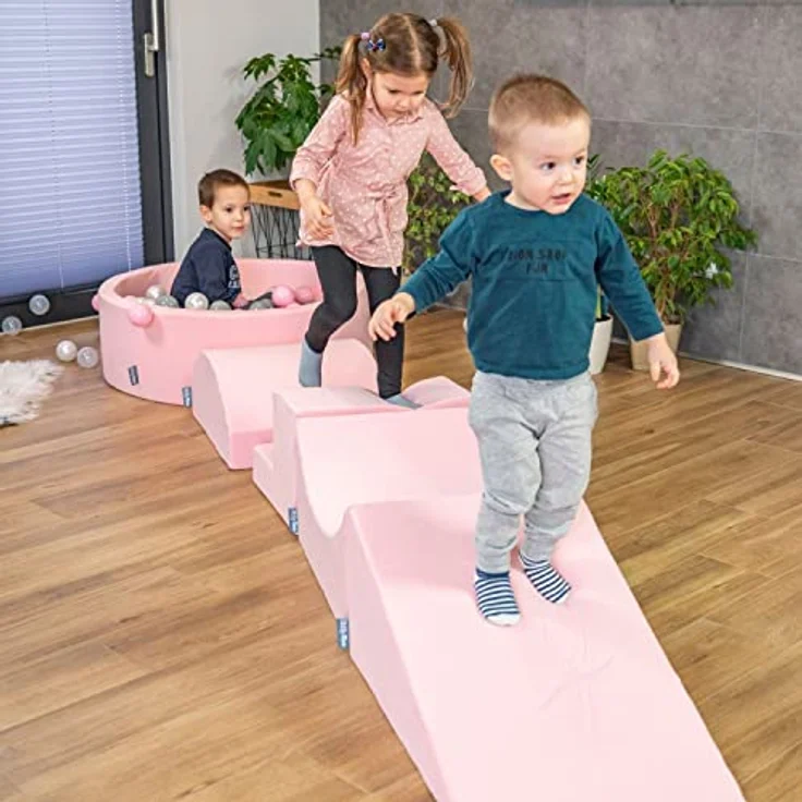 KiddyMoon Spielplatz Aus Schaumstoff Hindernisläufen, Pink – Bild 6