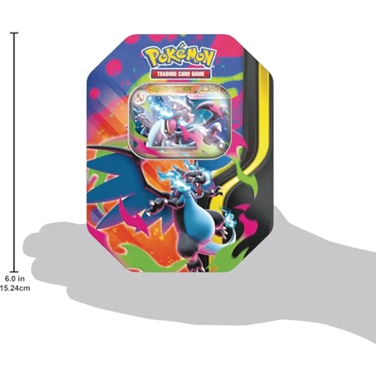 Pokémon PKM Tin 126 Mega-Glurak X, Sammelkarten-Box mit holografischer Promokarte und 4 Boosterpacks – Bild 4