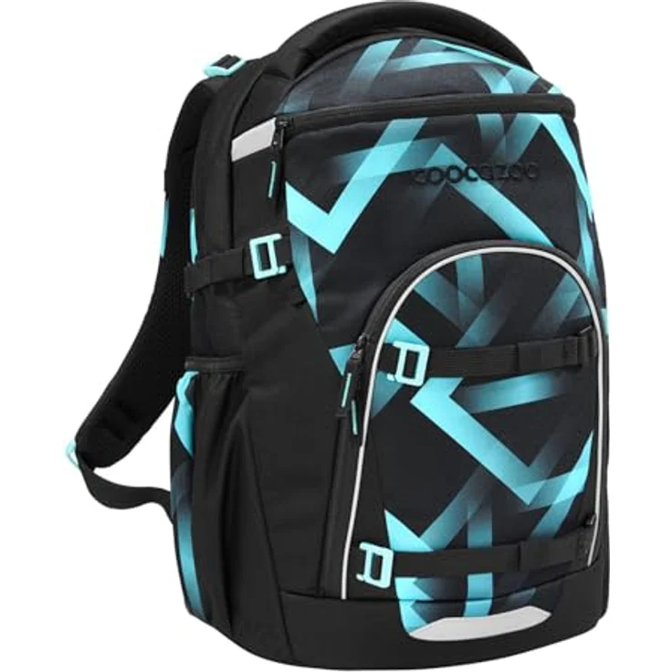 Coocazoo Byte Schulrucksack, ergonomisches Tragesystem, 28 Liter Volumen, Schwarz mit reflektierenden Flächen – Bild 3
