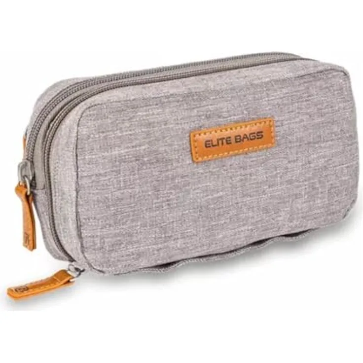 ELITE BAGS Kühlbeutel für Diabetiker, mehrere Fächer, grau, Thermobeutel für Insulinpens, 17 x 10 x 6 cm