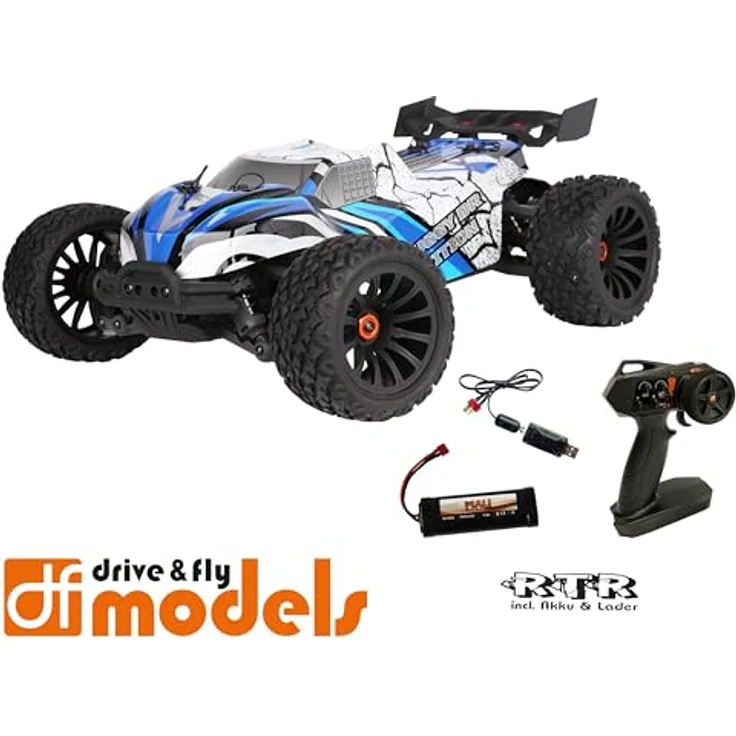 DF Models Z-10 Competition Truggy BR Brushed RTR, 1:10XL Ferngesteuertes Auto mit 40 km/h, inkl. 7,2V Akku und USB-Ladekabel – Bild 2