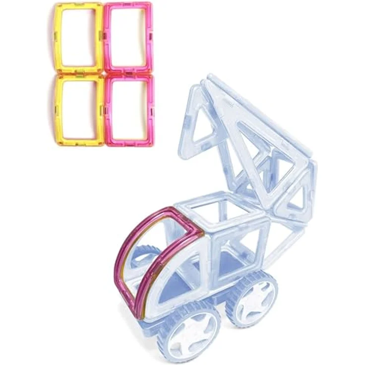MAGNIKON Magnetische Bausteine Bogen 4 STK Zusatzset, Montessori Spielzeug ab 3 Jahre, robuste magnetische Bauklötze aus BPA-freiem Kunststoff – Bild 5