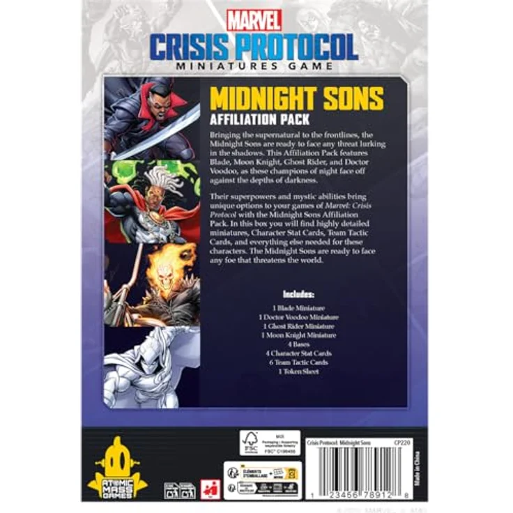 Atomic Mass Games Marvel Crisis Protocol - Midnight Sons, Affiliation Pack mit Blade, Moon Knight, Ghost Rider und Doctor Voodoo – Bild 2