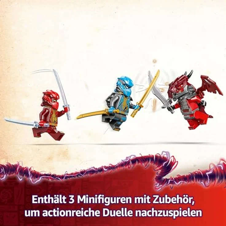 LEGO NINJAGO Kais Sturmreiter-Mech - Fliegendes Motorrad Spielzeug mit 3 Minifiguren - Mech mit beweglichem Kopf, Armen und Beinen - Bauspielzeug - Geschenk für Jungen & Mädchen ab 7 Jahren 71830 - Ninja-Kombi-Mech, aufteilbar in 2 Modelle – Bild 4