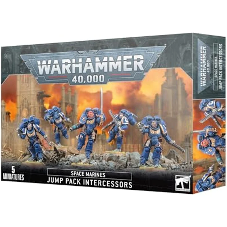 Games Workshop Warhammer 40k - Space Marines Intercessors mit Rückentriebwerken, Schwarz