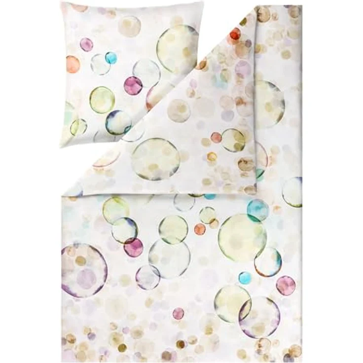 ESTELLA Bettwäsche Jasmine, Multicolor, 135x200 cm + 80x80 cm, 100% Baumwolle, seidig-glänzende Oberfläche, atmungsaktiv, pflegeleicht & trocknerfest – Bild 1