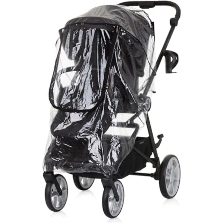 Chipolino Kinderwagen Regenschutz universal, transparente Regenhaube für alle Einsitzer, wind- und regenfest, platzsparend verstaubar