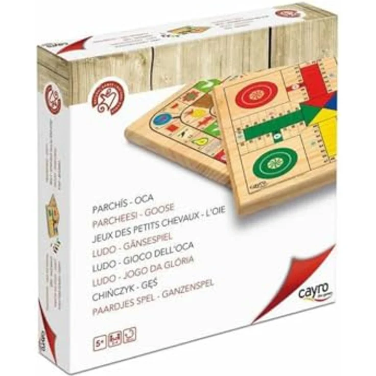 Cayro Parcheesi und Gans, Wendebrettspiel aus Holz für 2 bis 4 Spieler, ab 5 Jahren, Familienspaß – Bild 3