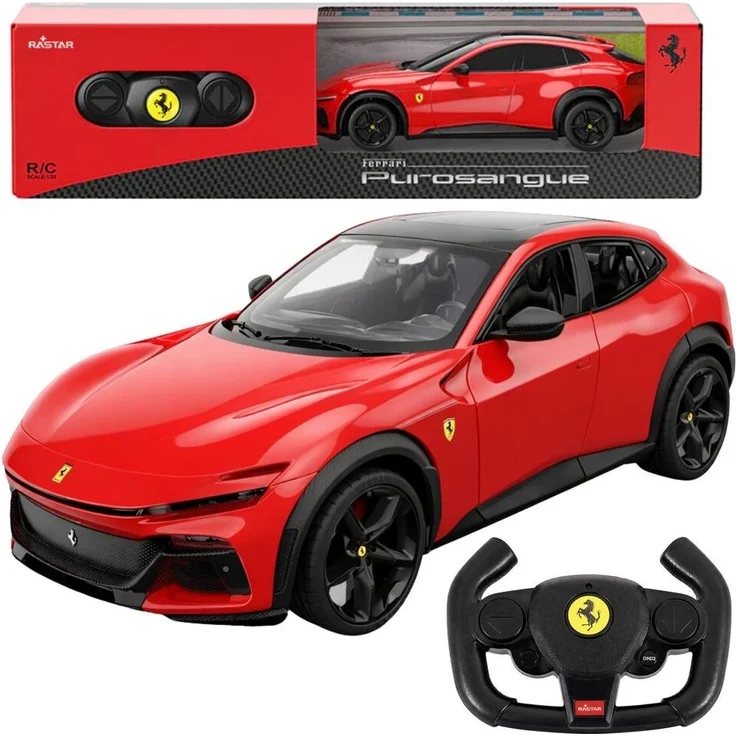 Wisam Ferrari Purosangue RC Auto 1:24 Rastar, detailgetreue Nachbildung in Rot mit 2,4-GHz-Fernbedienung und Einzelradaufhängung
