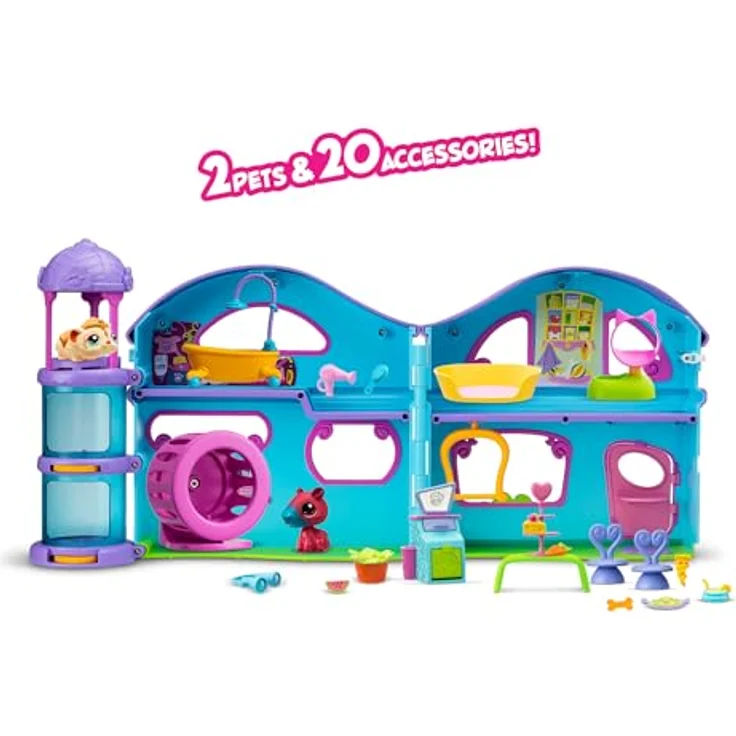 Littlest Pet Shop Spielset LPS Gen 7, mit 2 Haustieren (#116 Hamster, exklusive #115 Capybara) und 20 Zubehörteilen, ab 4 Jahren, tragbar und verstaubar, inkl. Sammelkarte und virtuellem Spielerlebnis – Bild 4