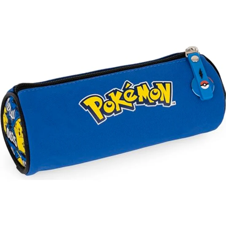 Clondo Schlampermäppchen Jungen für Pokemon Fan, rundes Federmäppchen aus 600D Polyester (21x8 cm), robuster Reißverschluss, ideales Schulzubehör für 6-12 Jahre – Bild 2