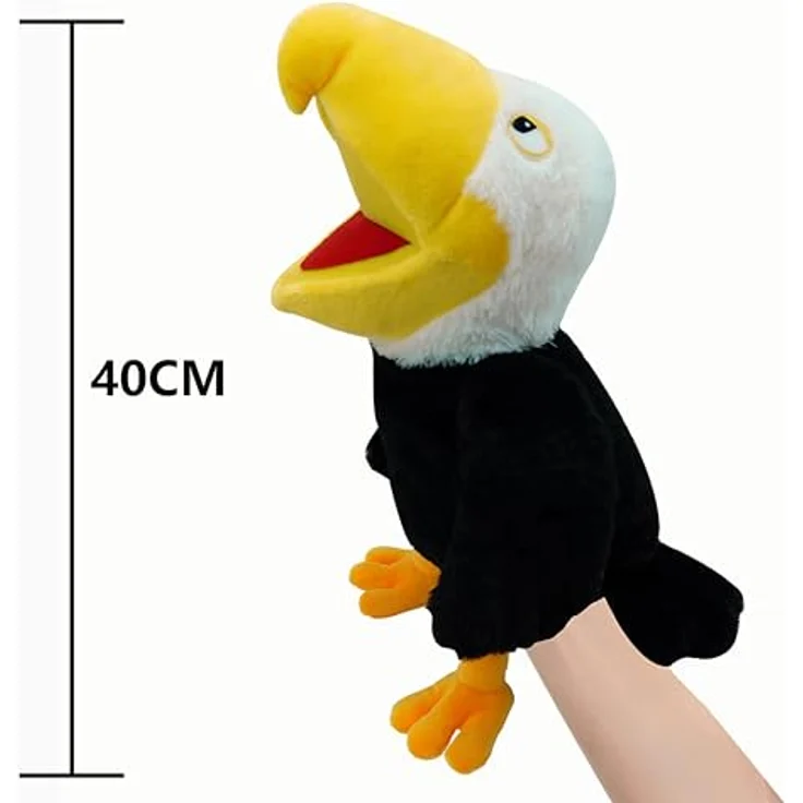 LOMTRATS Vogel-Handpuppen, 40 cm große Plüsch-Handpuppen mit beweglichen Mündern, ideal für Geschichtenerzählen und kreatives Spielen – Bild 2