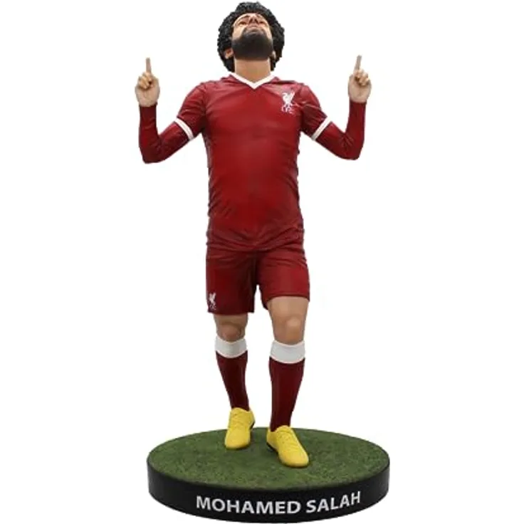SoccerStarz Footballs Finest - Liverpool (Mohamed Salah) Sammelfigur, 60 cm, detailgetreu in rotem Trikot mit gelben Fußballschuhen, limitierte Edition