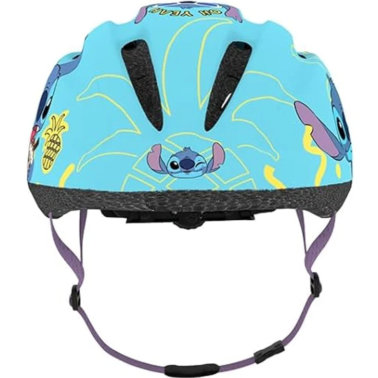 Seven Polska Kinder Fahrradhelm Stitch, S: 48-52cm, ca. 2-5.5 Jahre, Stitch-Junior - PVC Außenhelm, EPS-Schaum Innenfutter, Hellblau mit Stitch Figuren, EN 1078:2012+A1 – Bild 5