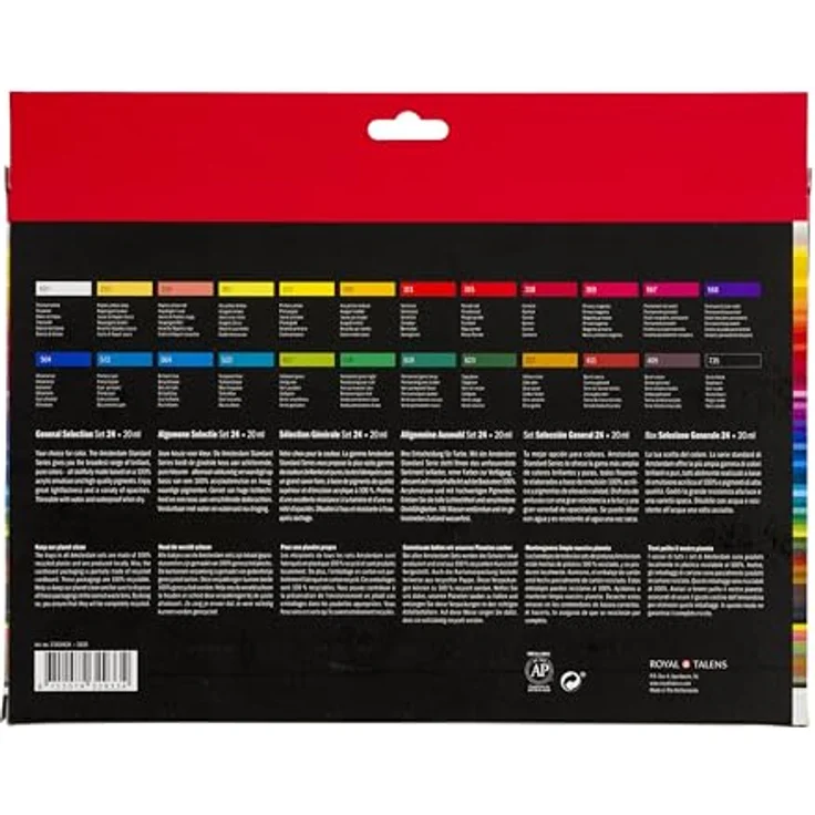 Amsterdam Standard Series Acrylfarben Set für Einsteiger, Farbmischset mit 24 x 20 ml Tuben, ausgewogene Farbpalette und hohe Lichtbeständigkeit – Bild 2