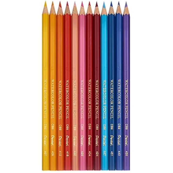 Pentel CB9-12U Bunstifte - wasserlöslich, 12 Farben, aus FSC-zertifiziertem Holz – Bild 2