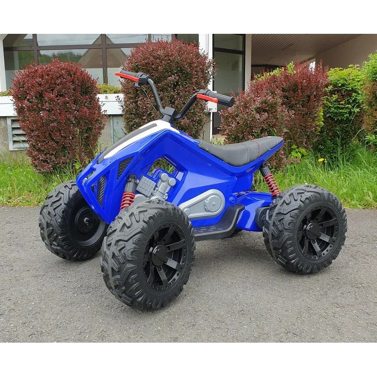 Business Navigator Kinder Elektro Quad 24V, blaues ATV mit 200W Motoren, MP3 Musikbox und stufenloser Geschwindigkeit bis 9 km/h