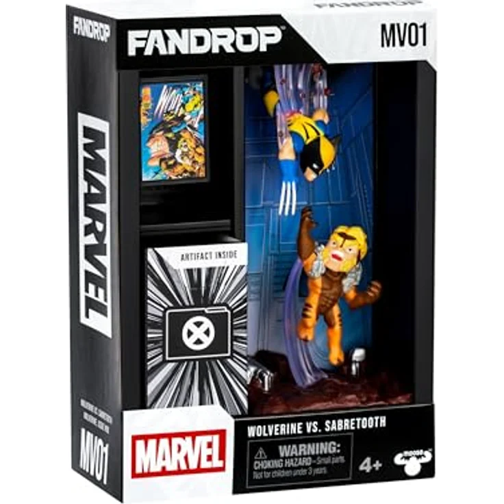 Fandrop MV01 - Wolverine VS. Sabretooth Diorama mit ausstellbaren Figuren, ikonischen Artefakten und detailliertem Szenenmarker, Marvel Sammlung – Bild 1