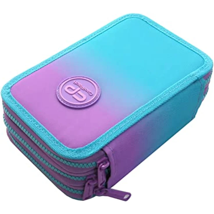 CoolPack XXL Pencil Case 3-Fächer Federmäppchen, lila Ombre mit 44-teiligem Schulmaterialset, wasserdicht und kratzfest – Bild 4
