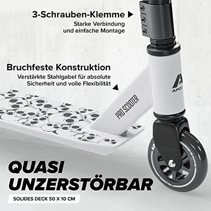 Apollo Stunt Scooter - Genius Pro | Robuster mit ABEC 9 Kugellager | Trick Roller, Tretroller, Starker Stuntroller | Top Scooter Kinder ab 6 Jahre | perfekt auch als Cityroller – Bild 4