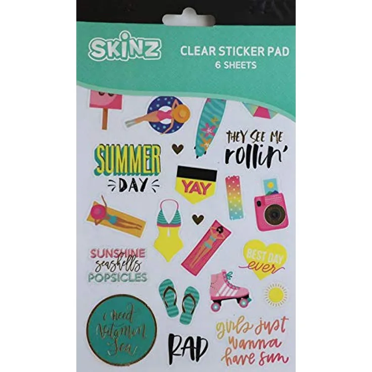 GLOREX 6 1216 400 Sticker-Buch, Summer Fun 6 Seiten, mehrfarbig